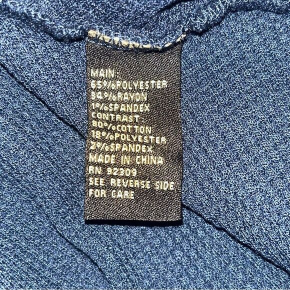 NWT DG2 Diane Gilman Indigo Blue Twill Knit Denim Combo Draped Jacket Size Med - Picture 9 of 11